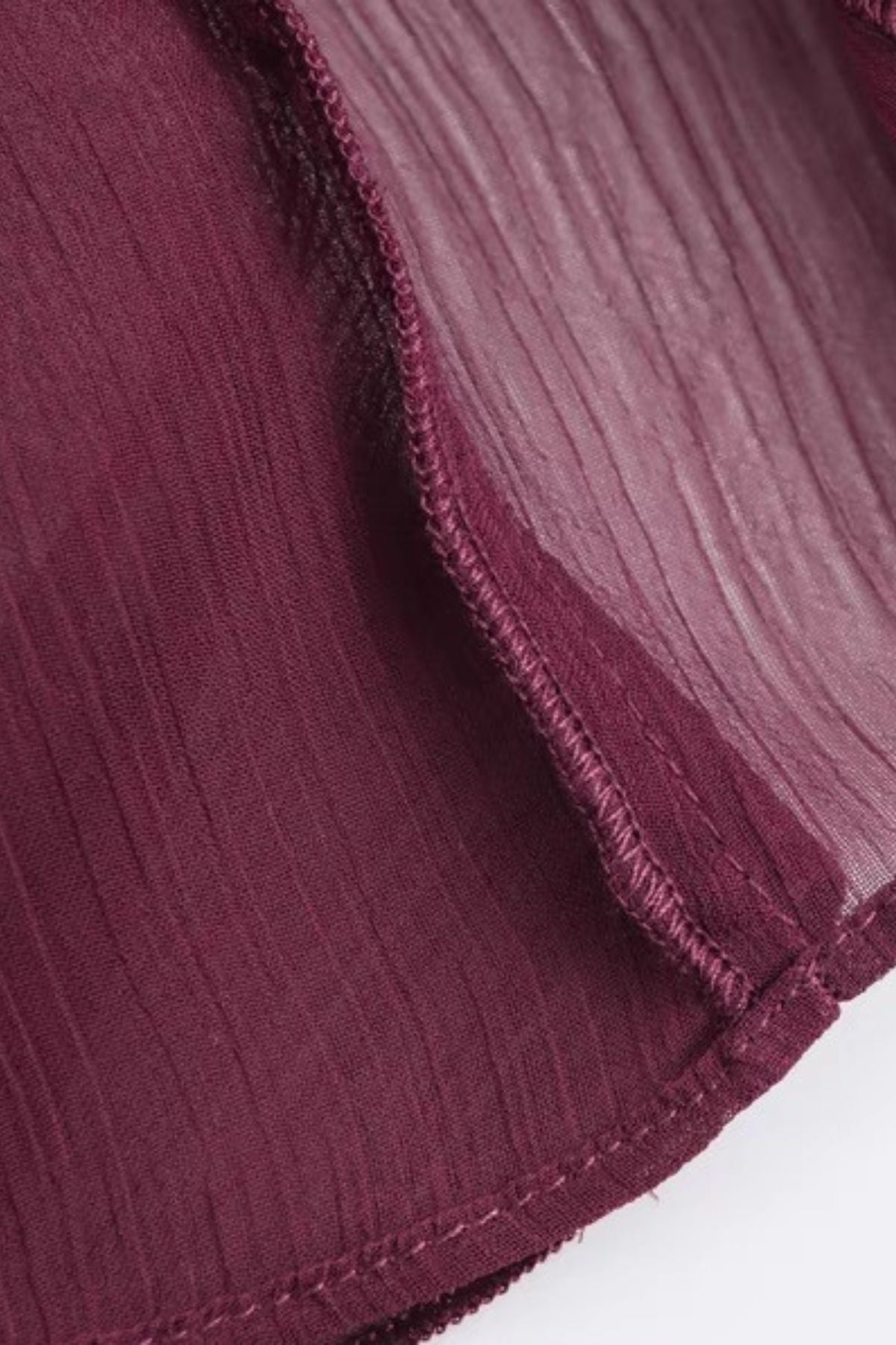 CALLA Ruffle Chiffon Statement Blouse (Burgundy Red)