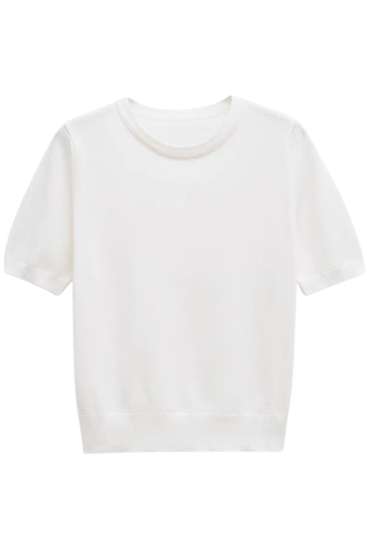 MAYA Crew Knit Tee (White)