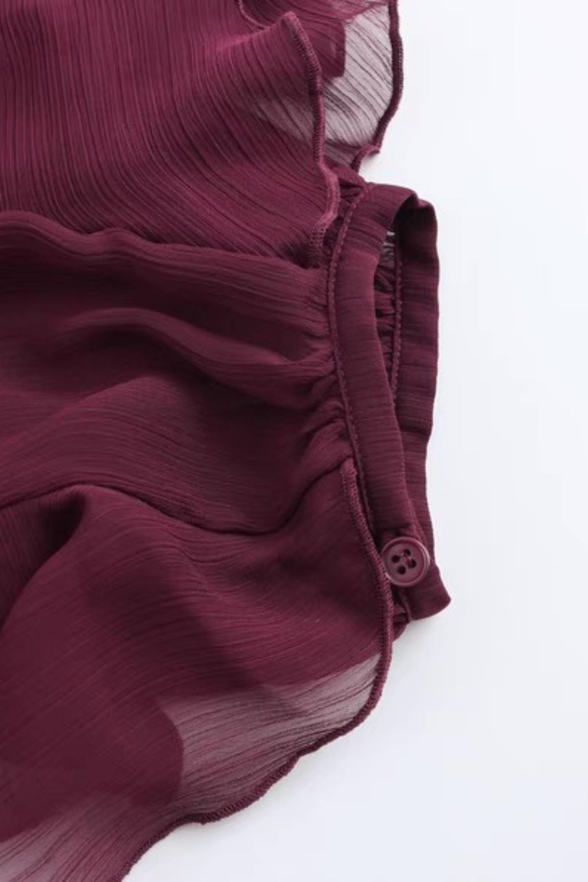 CALLA Ruffle Chiffon Statement Blouse (Burgundy Red)