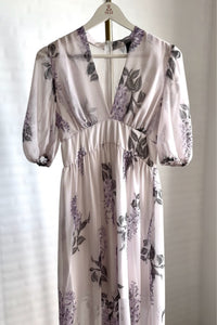 SUSIE Floral V-neck Midi Dress (Lavender)
