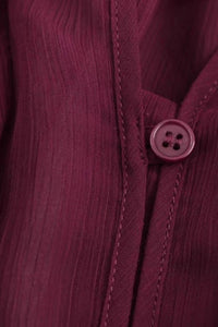 CALLA Ruffle Chiffon Statement Blouse (Burgundy Red)