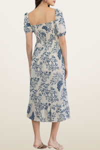 MARIANA Smocked-Bust 2-way Midi Dress W/ Thigh Slit