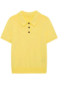 LIORA Relaxed Knit Polo (Yellow)