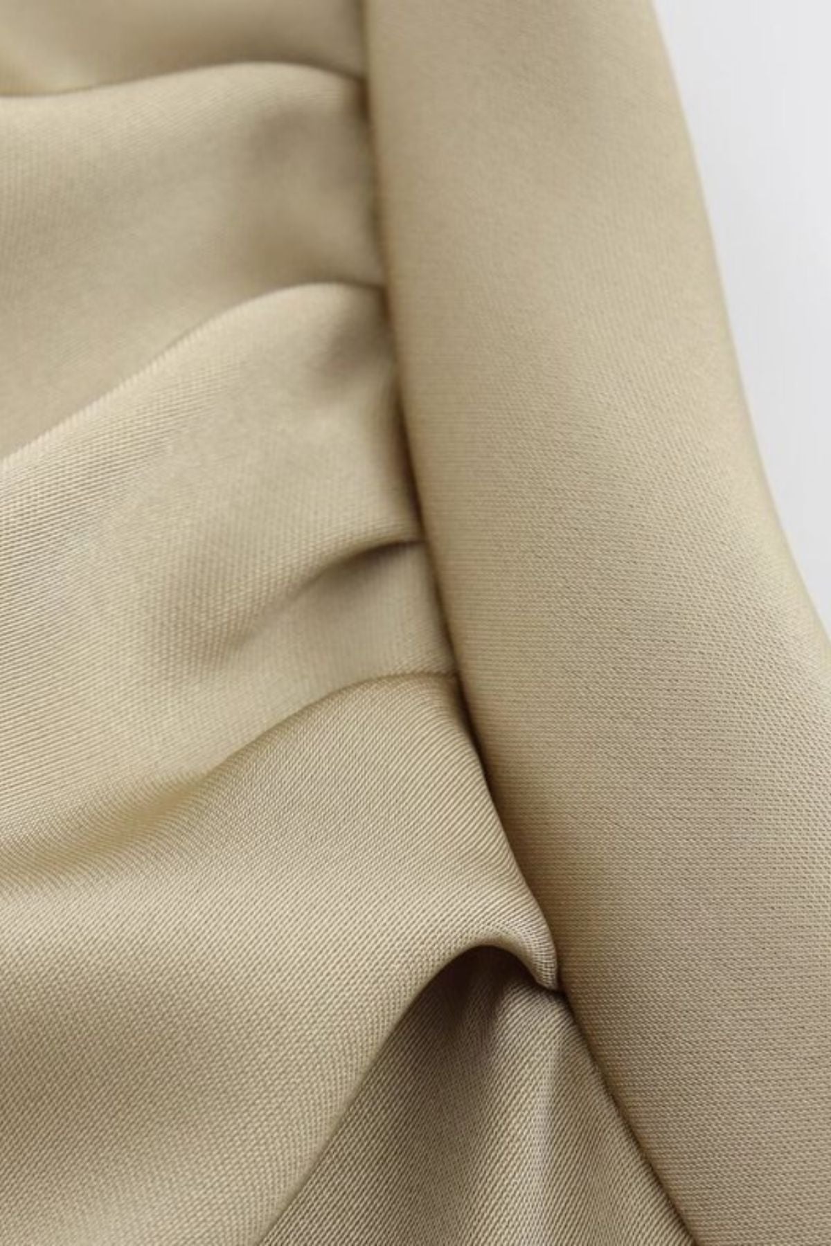 EVELYN Satin Cowl-Neck Midi Dress (Champagne Beige)