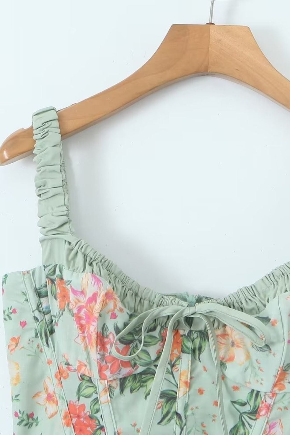 LONDYN Floral Bustier Midi Dress w/ Thigh Slit
