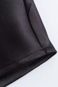 EVELYN Satin Cowl-Neck Midi Dress (Black)