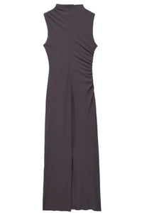 VELA Sculpt Maxi Dress – Sleek Jersey Edition (Mink Gray)