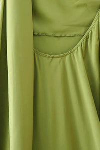 ARDEN Backless Satin Maxi Dress (Apple Green)
