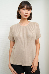 JOSEPHINE Textured Knit Top (Oat)