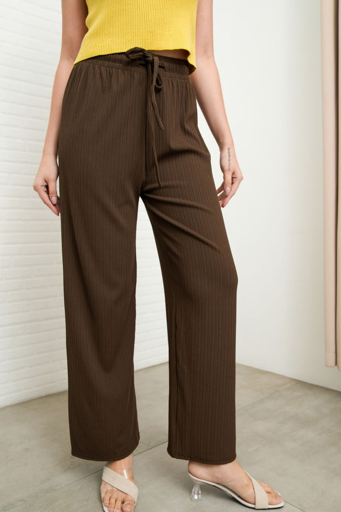 MAUDE Drawstring Lounge Pants (Chocolate Brown)