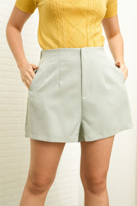 NANCY Zip-up Tailored Shorts (Pastel Green)