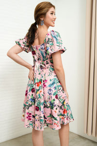 MAISIE Puff-Sleeve Babydoll Dress (Floral 3)