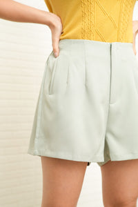 NANCY Zip-up Tailored Shorts (Pastel Green)