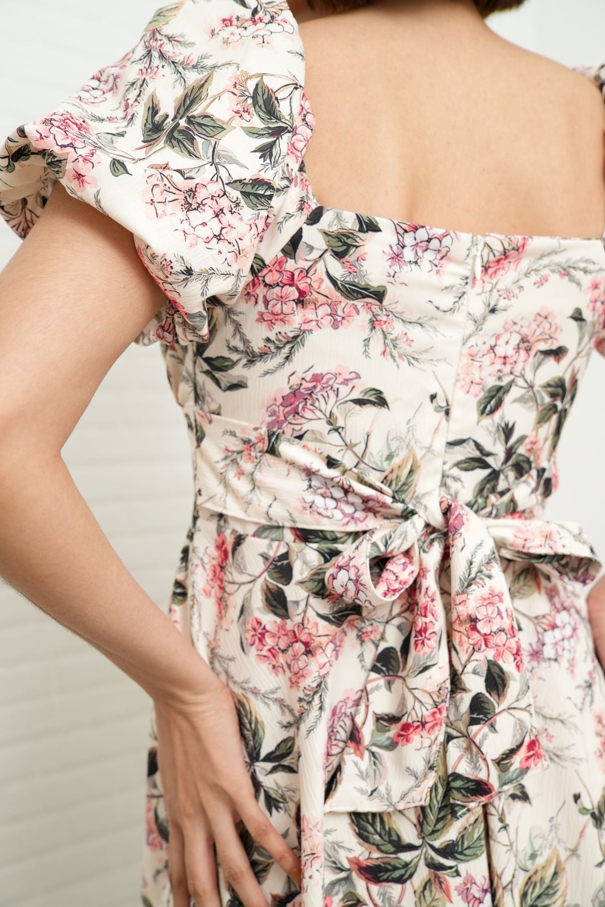 MAISIE Puff-Sleeve Babydoll Dress (Floral 2)
