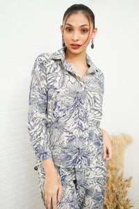 AITANA Tropical Lounge Top & Pants Co-ord (Blue)