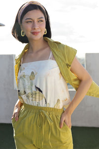 CASSIE Linen Top & Pants Co-ord (Lime)