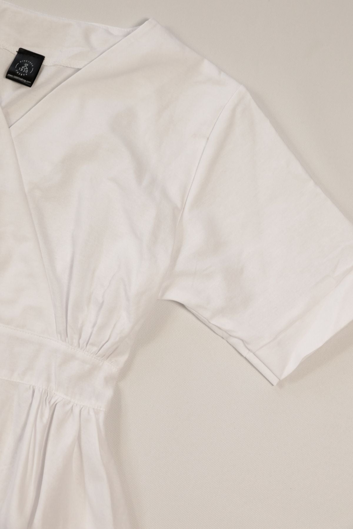 JACKIE V-neck Peplum Top (White)