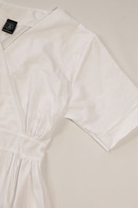 JACKIE V-neck Peplum Top (White)