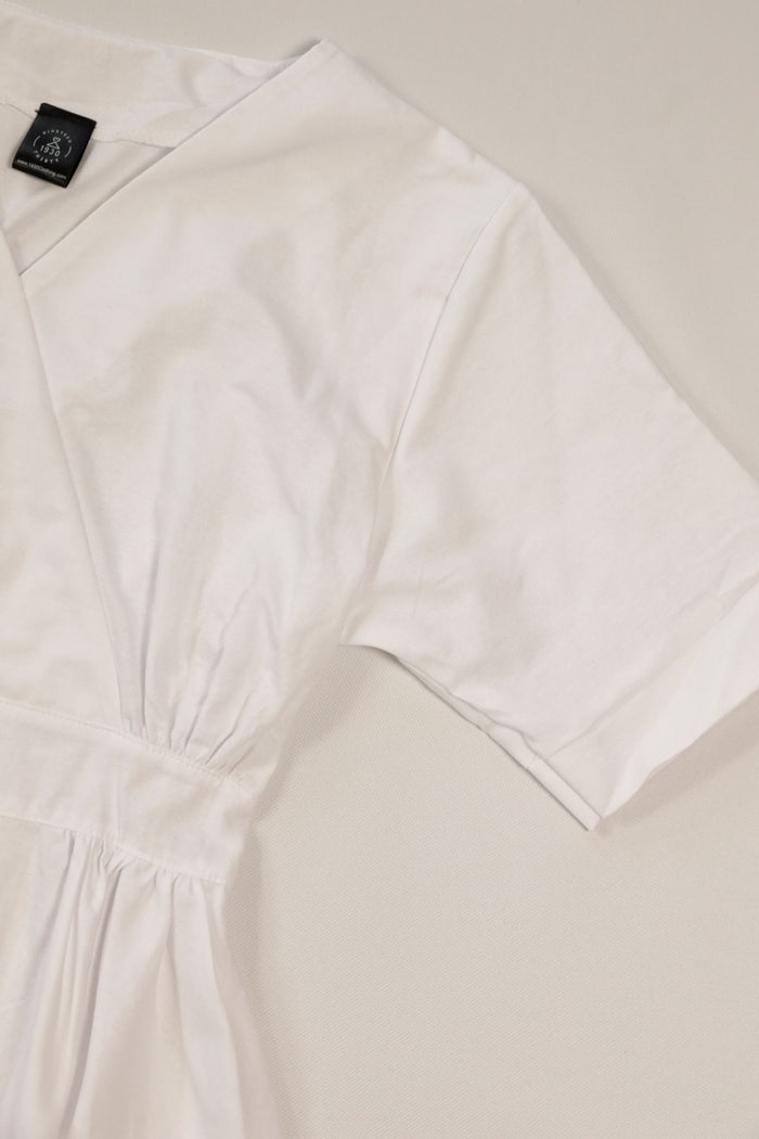 JACKIE V-neck Peplum Top (White)