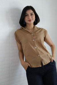 ERIN Button-down Sleeveless Top (Mocha)
