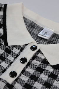 JENNA Plaid Knit Shirt (Black)
