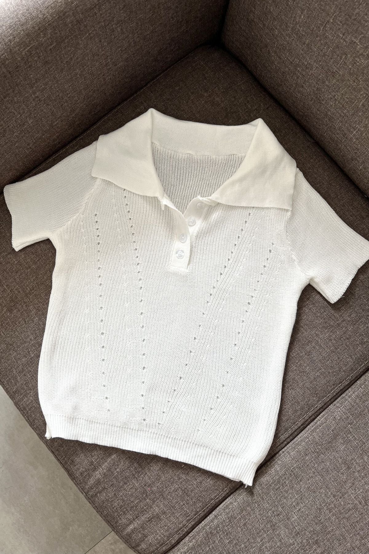 MARISSA Textured Knit Shirt (White)
