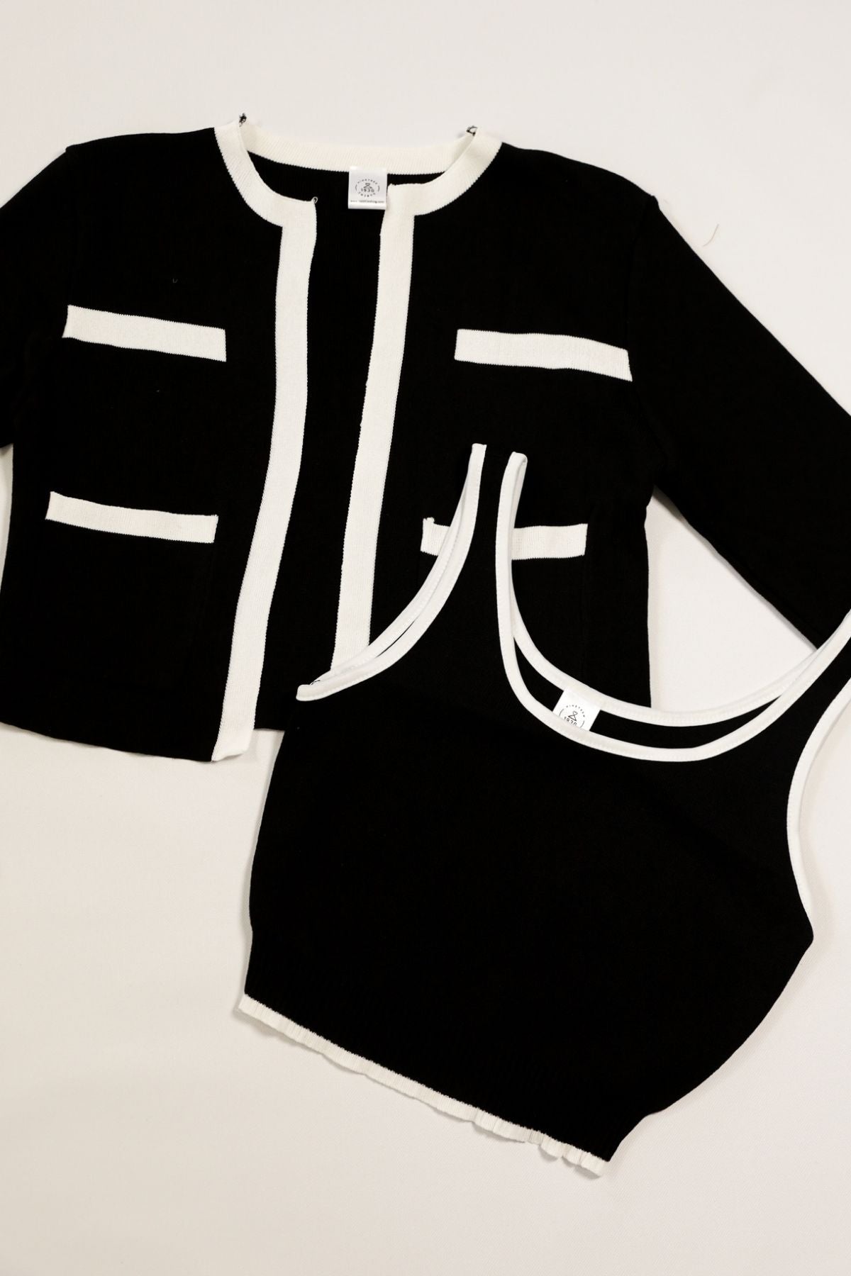 COURTNEY Knit Cardi Set (Black)