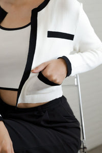 COURTNEY Knit Cardi Set (White)