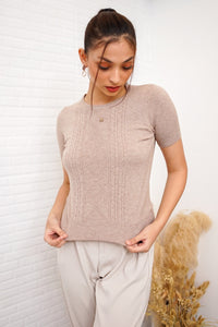 SLOANE Textured Knit Top (Oat)