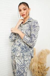 AITANA Tropical Lounge Top & Pants Co-ord (Blue)