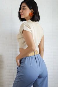 LEXI Crop Knit Shirt (Cream)