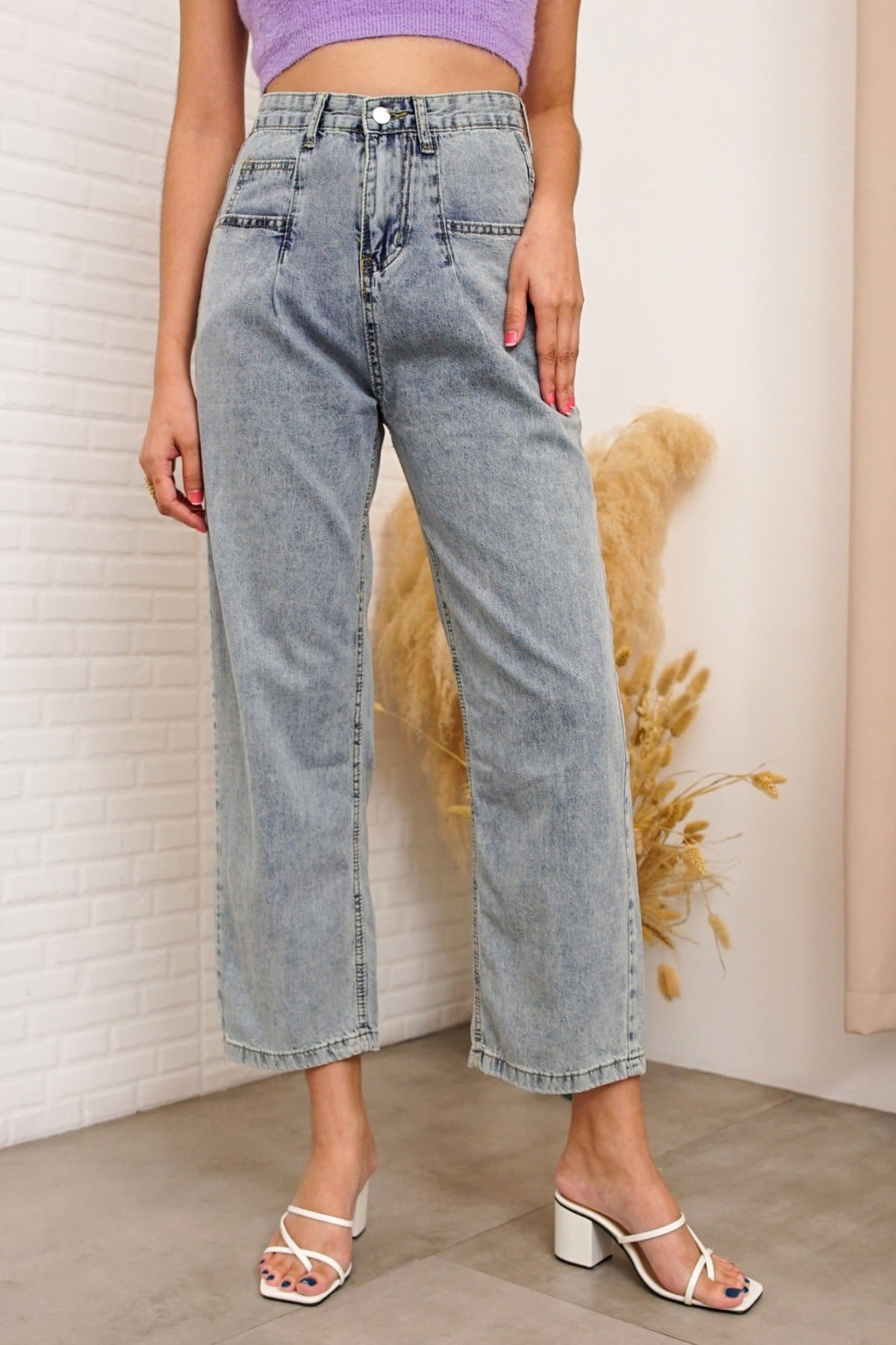 JAZLYN High-Waist Wide Leg Jeans