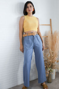 BAILEY Fuzzy Knit Tank Top (Pastel Yellow)