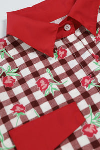 BECCA Rose Plaid Button-Down Shirt (Red)