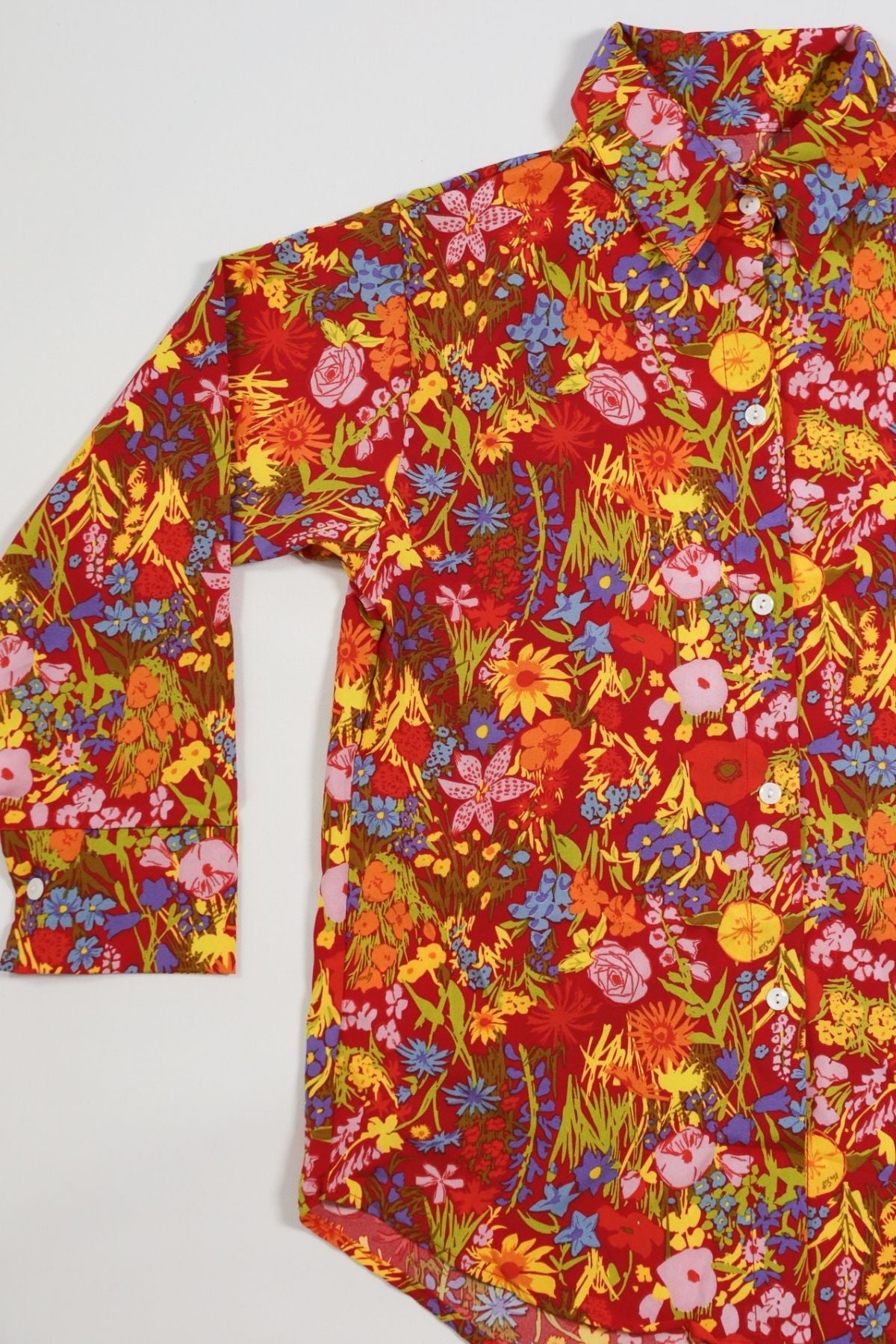 KIMBERLY Floral Button-down Shirt (Red)