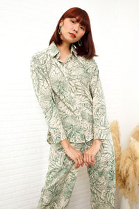 AITANA Tropical Lounge Top & Pants Co-ord (Green)