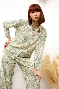 AITANA Tropical Lounge Top & Pants Co-ord (Green)