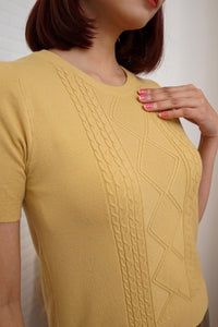 SLOANE Textured Knit Top (Warm Yellow)