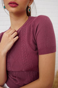 SLOANE Textured Knit Top (Plum)