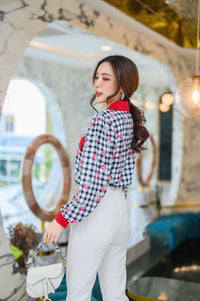 BECCA Rose Plaid Button-Down Shirt (Black)