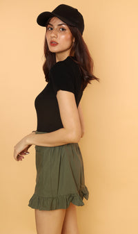 DARYL Crew-Neck Knit Top (Black)