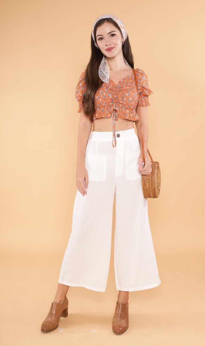 LIV Drawstring Crop Top (Sunkist)