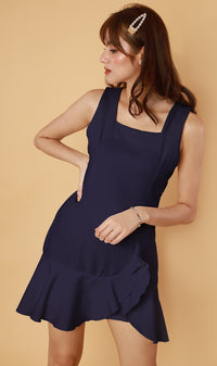TAFFY Ruffled Romper (Navy)