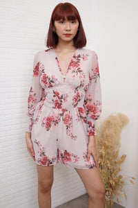 MABEL Smocked-Waist Floral Romper