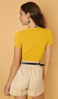 DARYL Crew-Neck Knit Top (Dandelion)