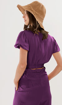 NIA Short-Sleeve Top & Pants Co-ord (Eggplant)