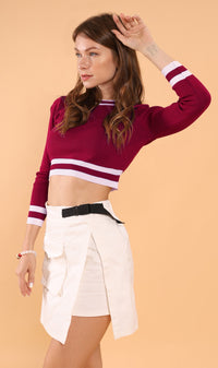 AUSTINE Cargo Wrap Skirt (White)