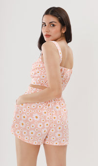 AMBER Cropped Floral Co-ord (Peach)