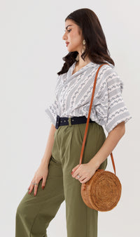 GRACEN Oversized Collared Top (Navy)