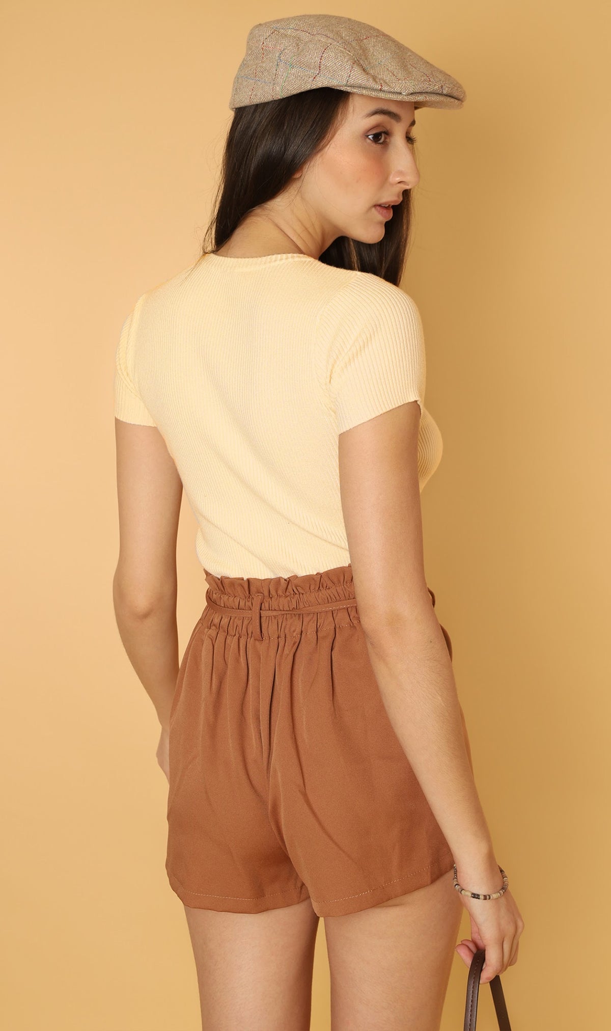 DARYL Crew-Neck Knit Top (Custard)
